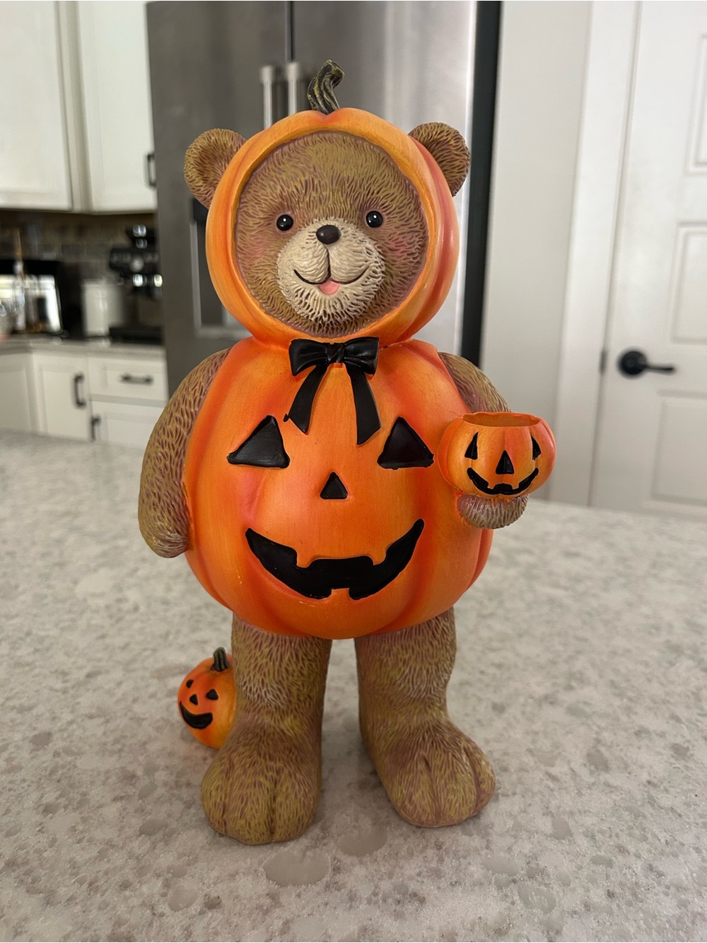“New” Sweet Street Halloween Pumpkin Bear Figurine